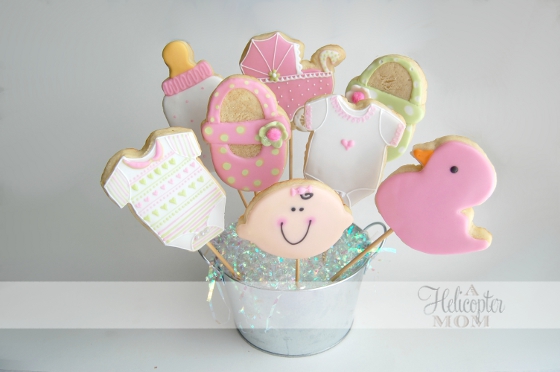 Baby Shower Cookies - Iced and Decorated Cookies - A Helicopter Mom