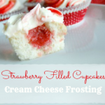 Strawberry Filled Cupcakes with Cream Cheese Frosting
