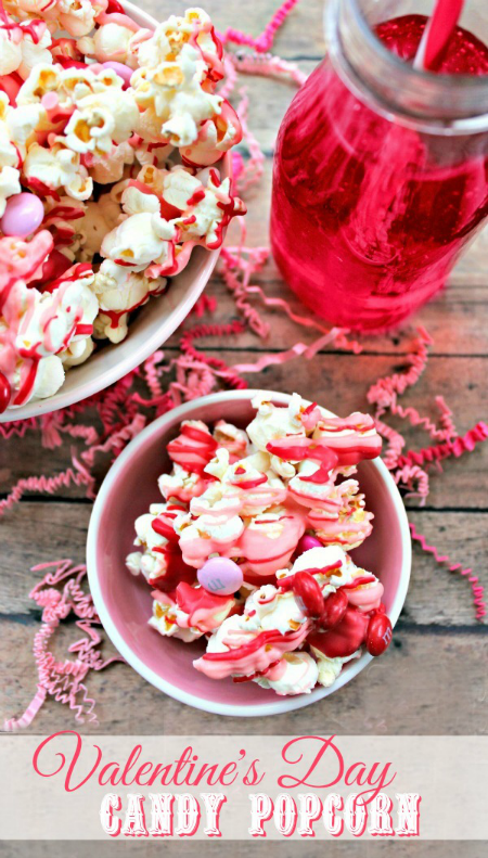 Valentine's Day Candy Popcorn #Valentines #Treat #Recipe