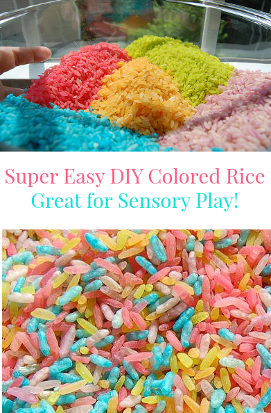 Super Easy DIY Rainbow Colored Rice - Great for Sensory Play!