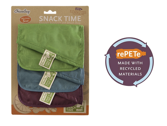 Reusable rePETe snack sandwich bags