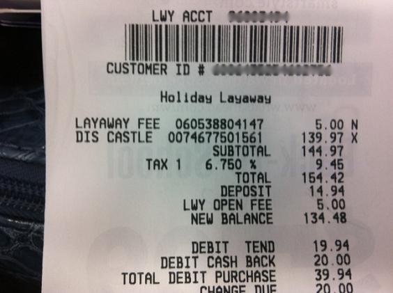 Disney Princess Layaway Closed Disney Princess Layaway Closed