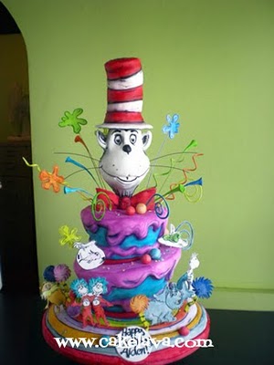 Dr Seuss Cat in the Hat Cake