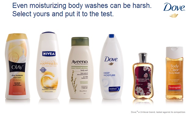 Dove and Competitor Body Wash Test