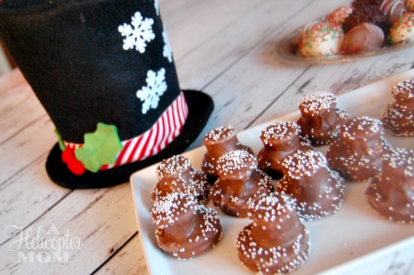 Handmade Chocolate Covered Oreo Snowman Hats
