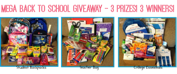 Back to School Giveaway - 3 Winners 3 Prizes