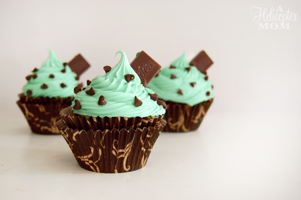 Mint Chocolate Chip Cupcakes Recipe on A Helicopter Mom