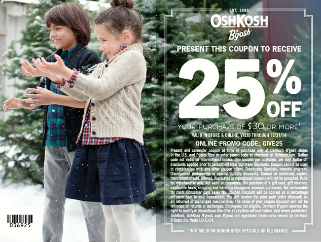 OshKosh B'gosh 25% Off
