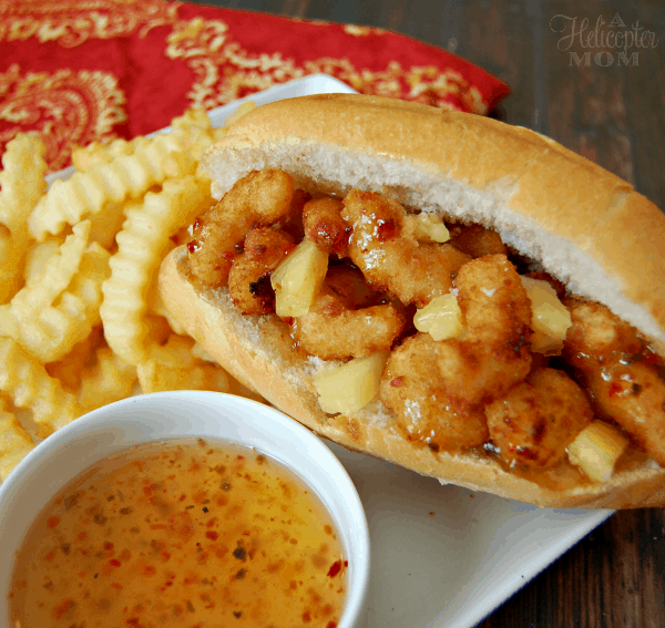 Easy Sweet & Sour Shrimp Po-Boys - this easy sandwich is the perfect twist on an old favorite! You'll love it!