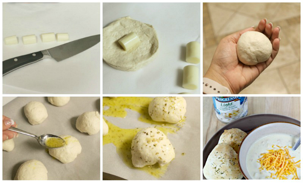 Mozzarella Stuffed Rolls Instructions
