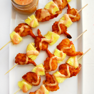 Sweet & Spicy Honey Chipotle Shrimp & Pineapple Kabobs