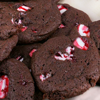 Chewy Double Chocolate Chip Candy Cane Cookies Recipe