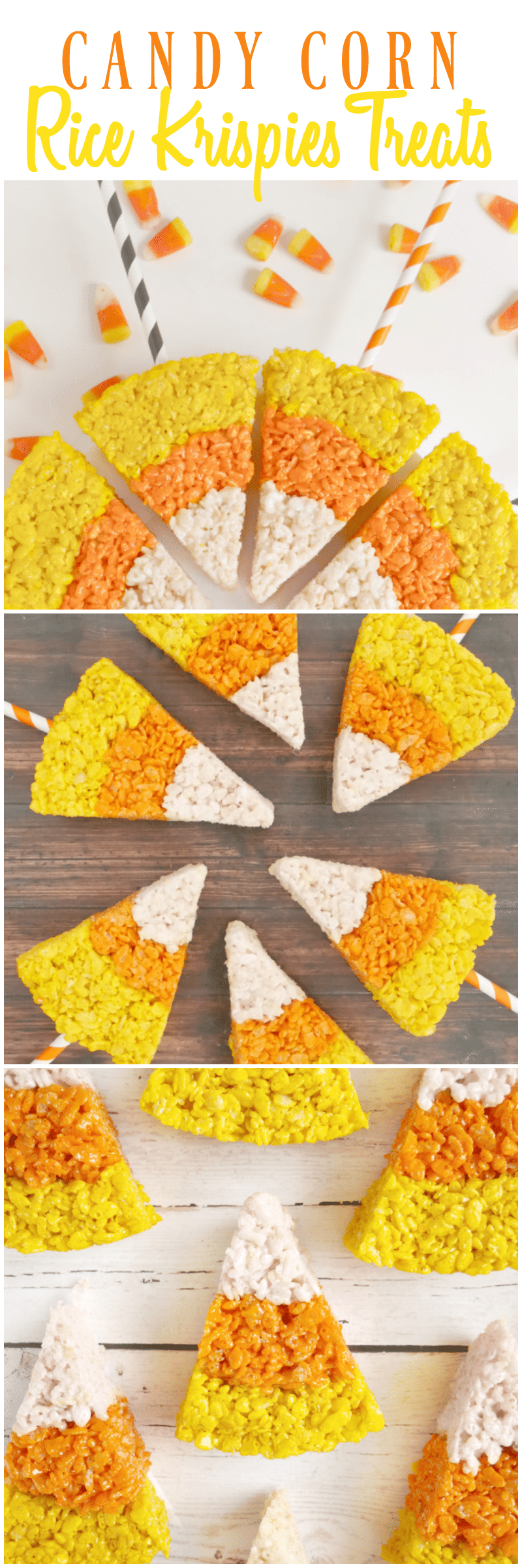 Candy Corn Rice Krispies Treats - these are a HUGE hit with kids and adults!